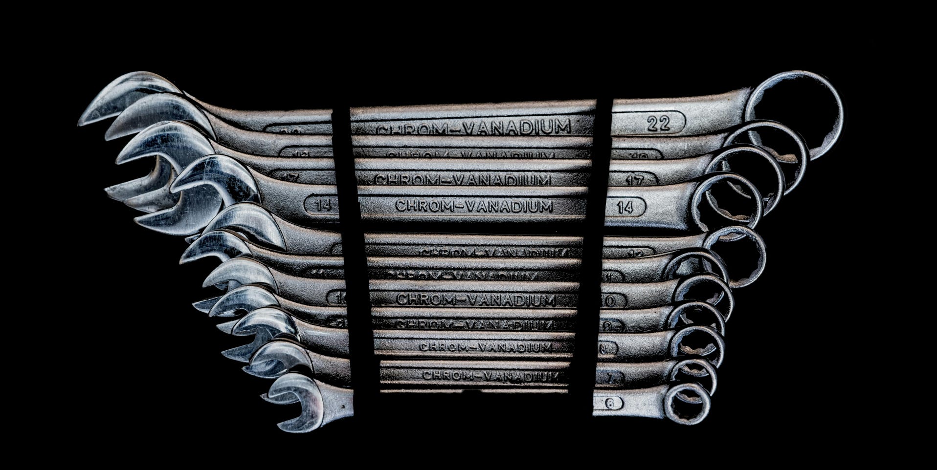 Wrench Set On Black Background